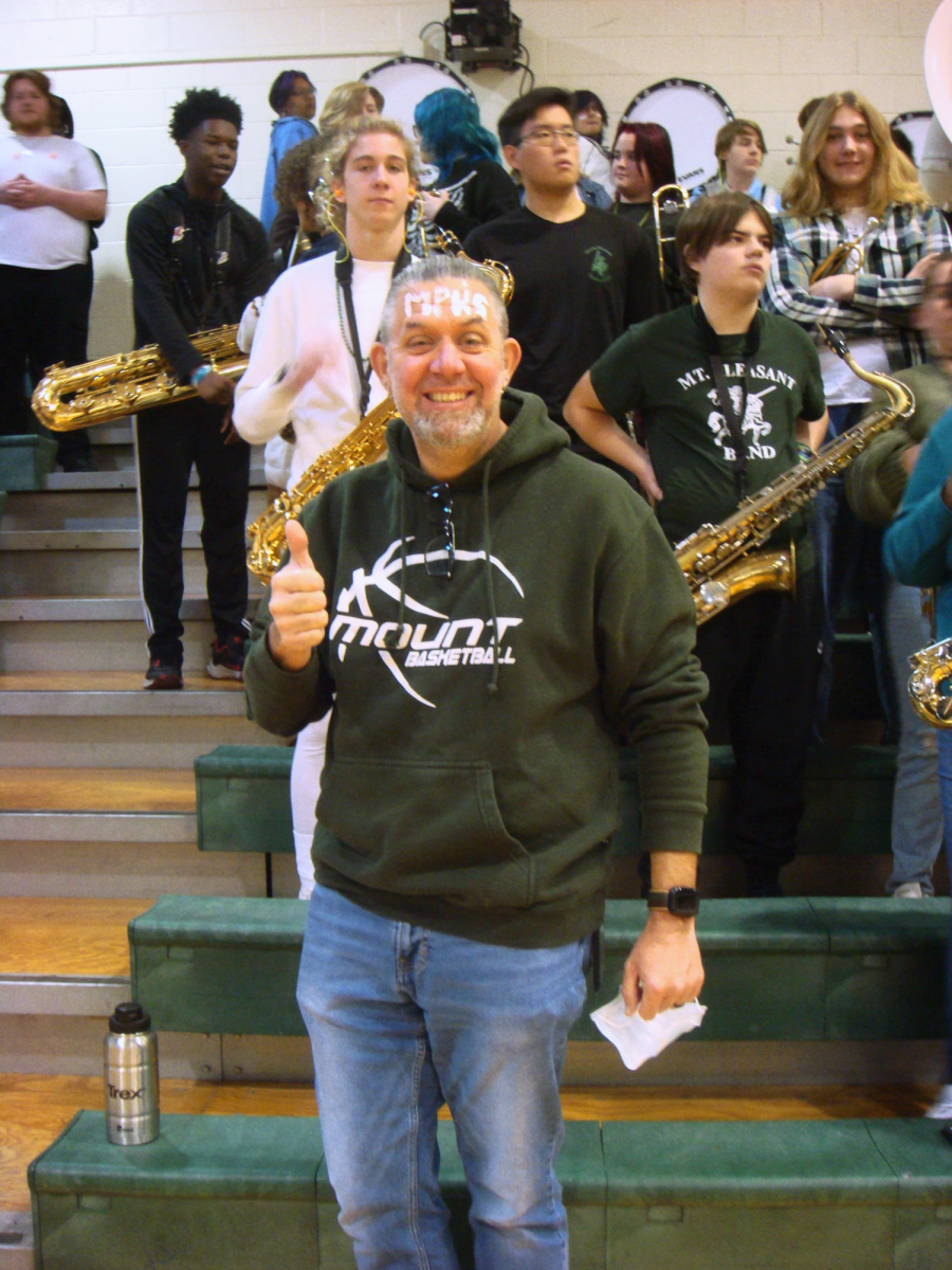 Mr. Drumbore and the marching band